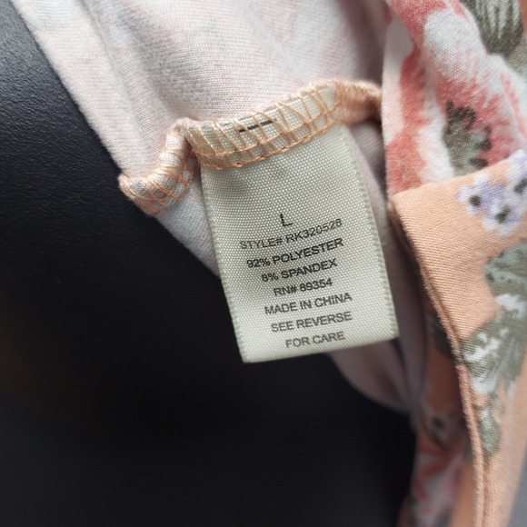 No Comment Floral Wrap Top Sz L Lace Trim Tie Y2K Cottagecore Coquette Romantic - Picture 9 of 14